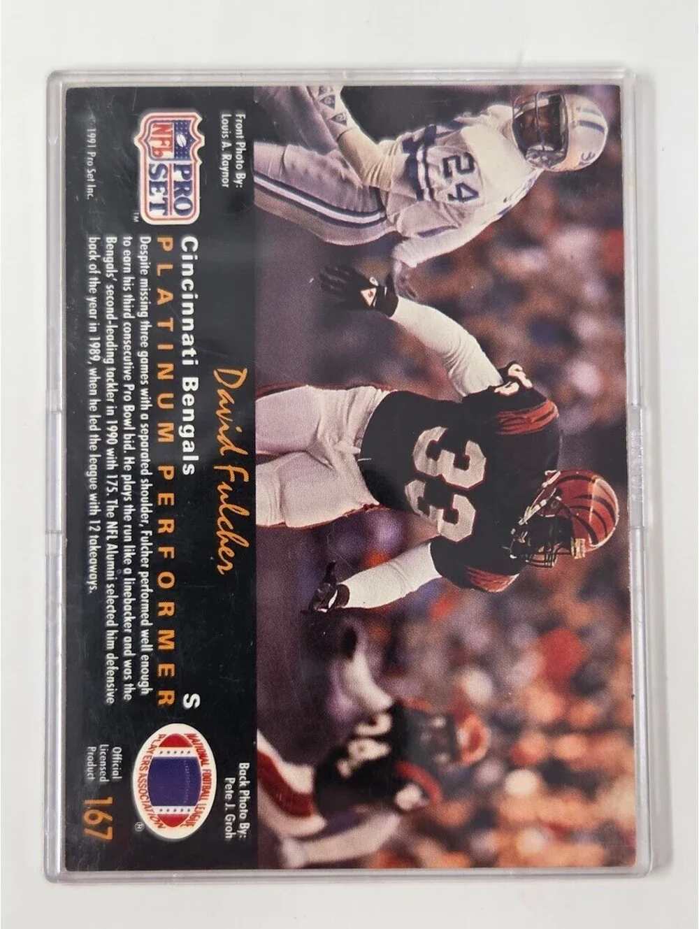 1991 Pro Set Platinum David Fulcher Bengals Signed Football Card NFL